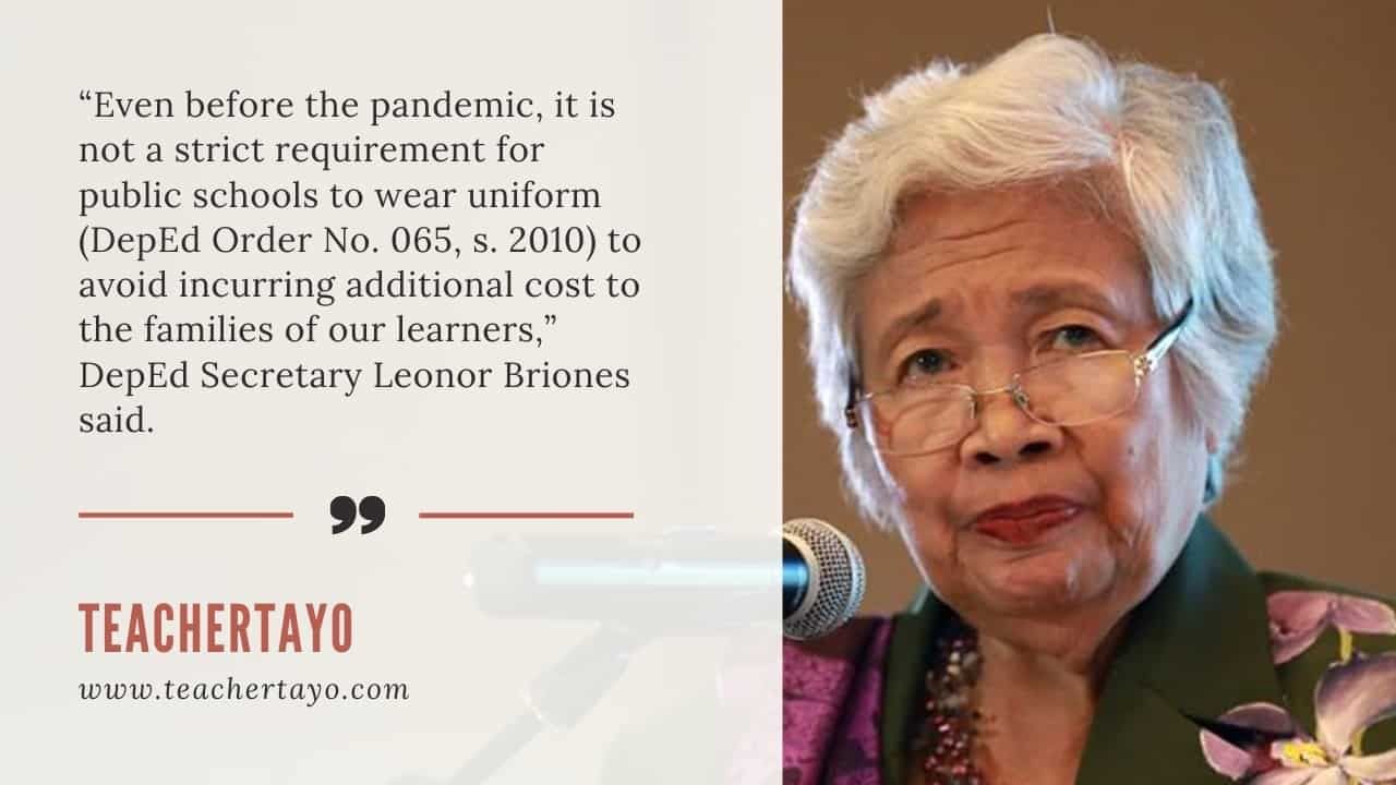 DepEd encourages wearing of school uniform but not required Teacher Tayo