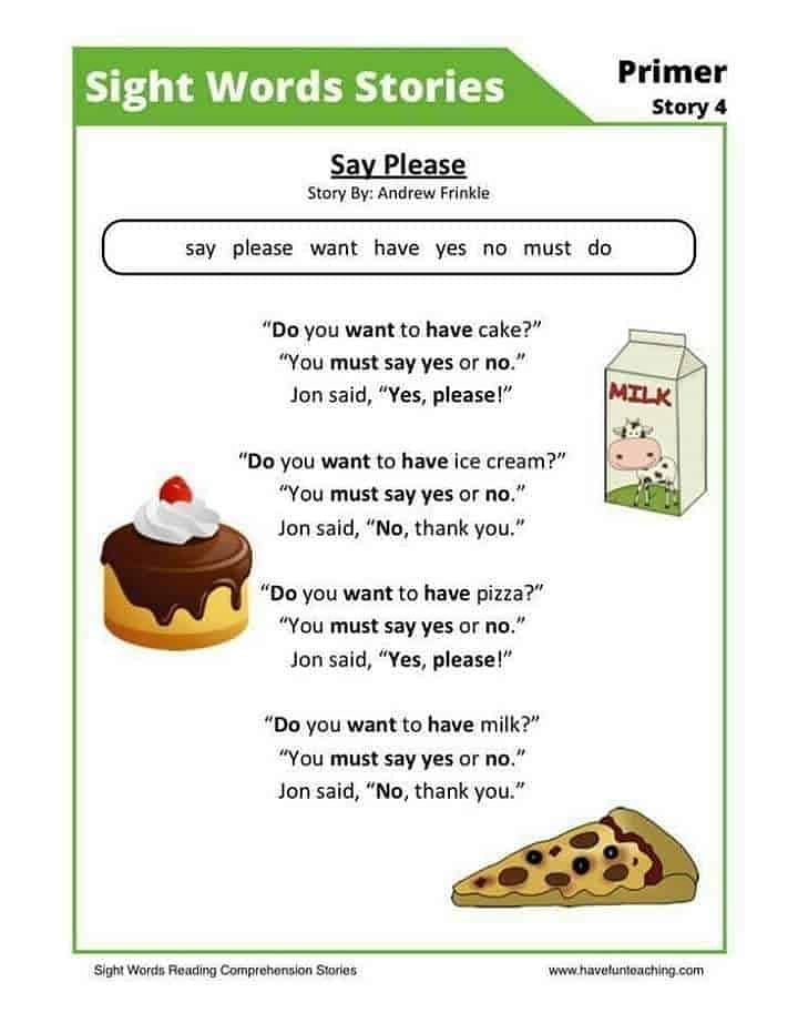 primer sight words