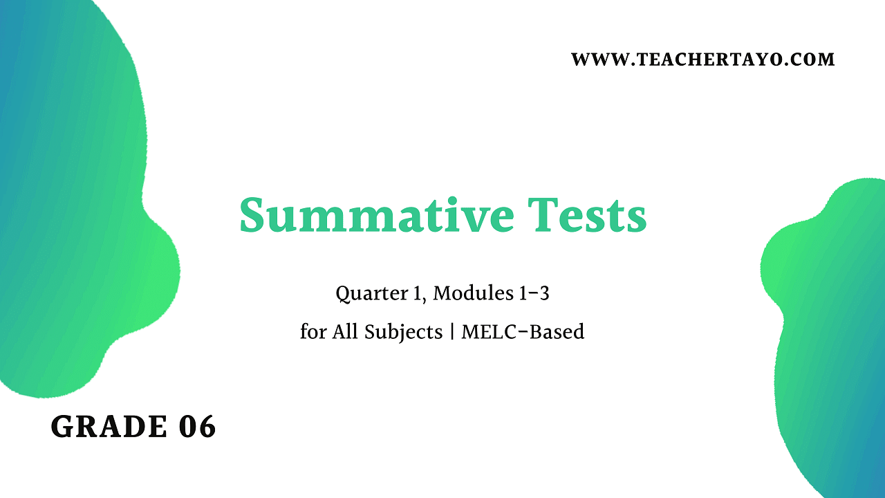 Grade 1 Quarter 2 Summative Tests 1 Modules 1 2 All Subjects Guro Ako 9608